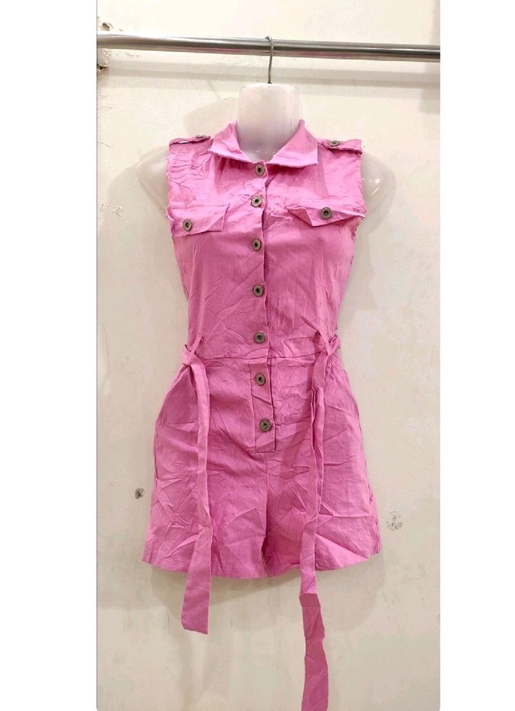 🎀 pink Denim Jumpsuit For Womens.🎀🌹