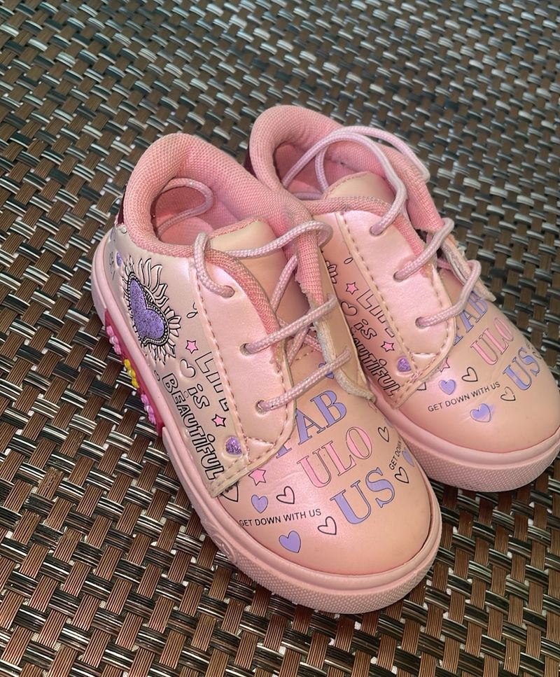 Baby Pink Girls Sneaker Shoes 👞