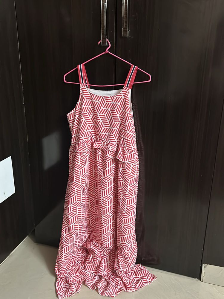 Red Comfortable Strap Dress