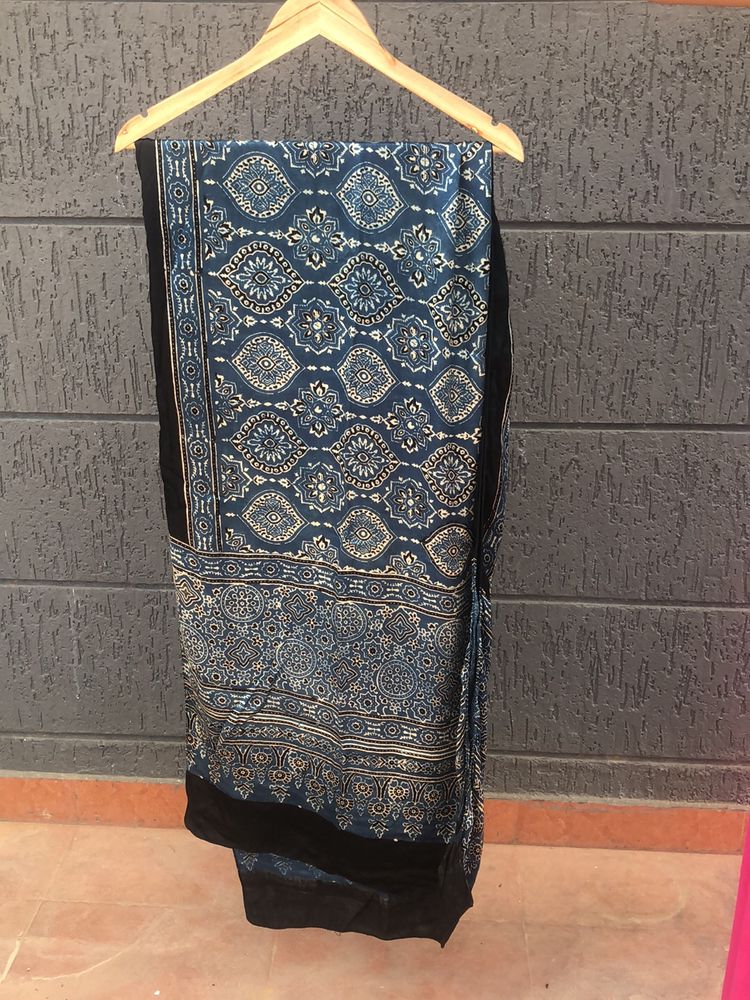 BLUE Modal Silk AJRAKH Stole