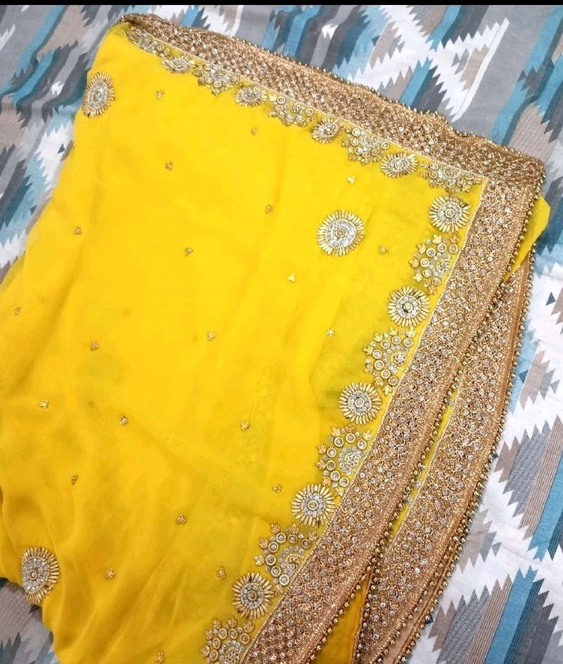 Golden Embroidery Saree