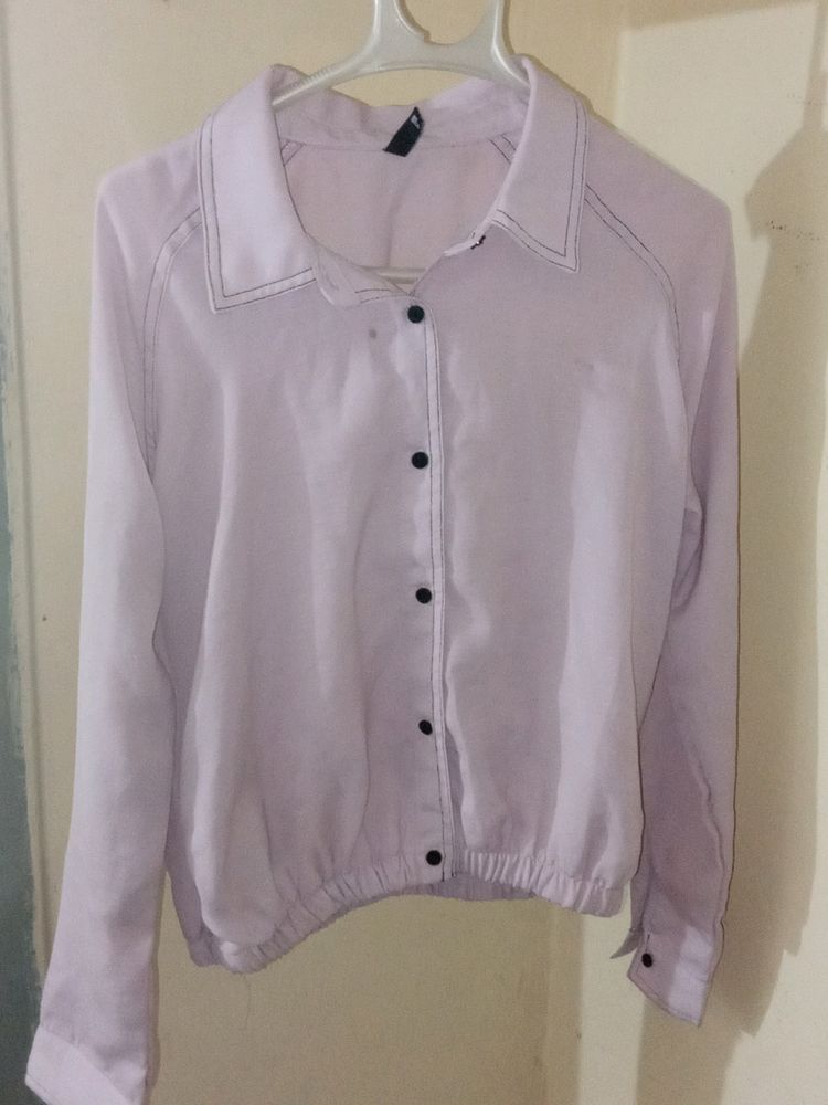 Women Relaxed Fit Shirt With Bottom Elastic