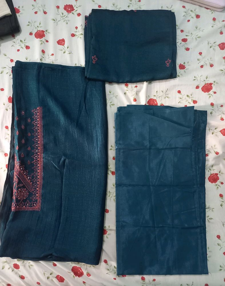 Peacock Blue Churidhar Material Set