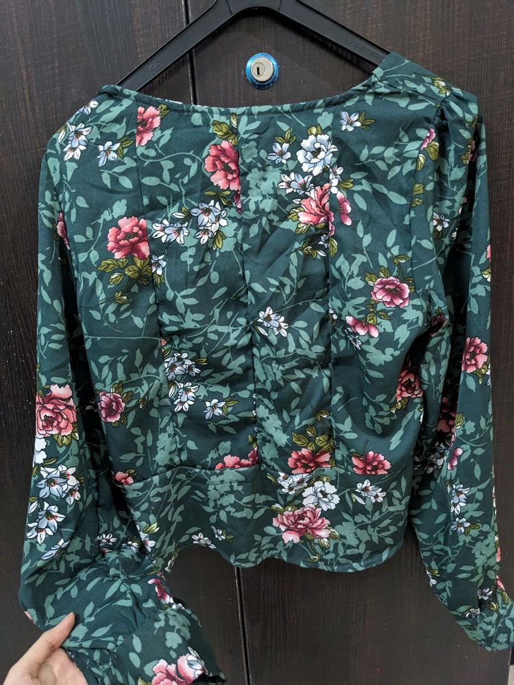 Floral Green Formal Top