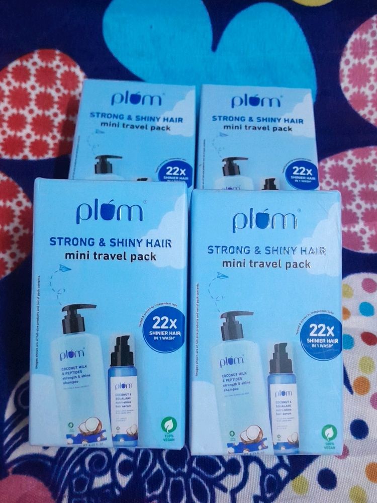 Plum Strong & Shiny Hair Mini Travel Packs Combo