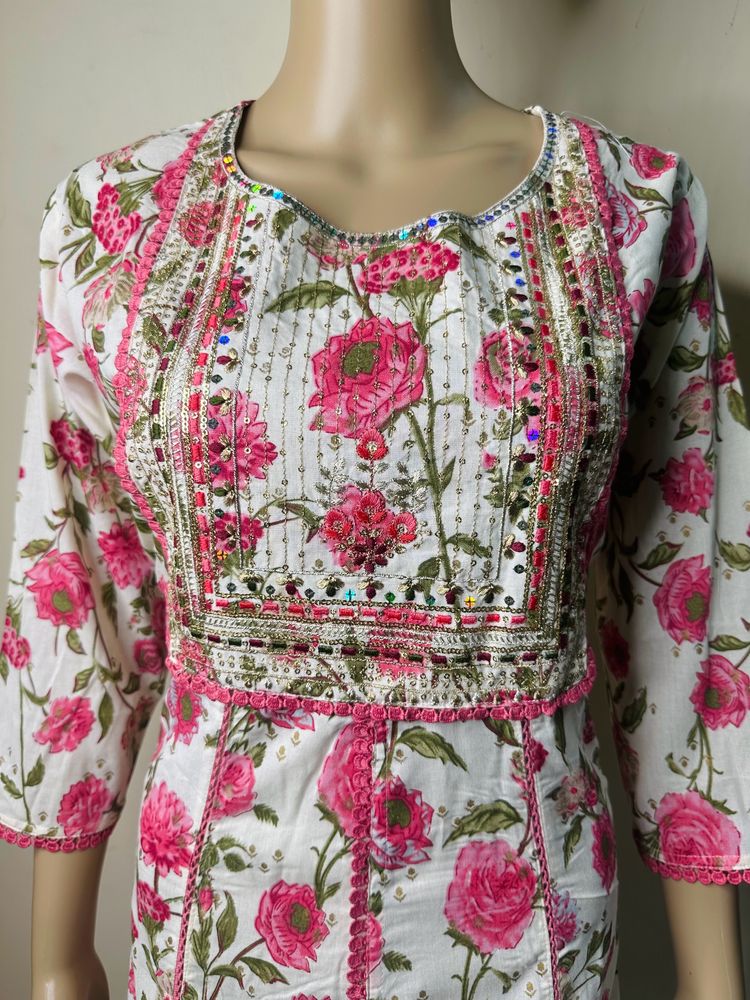 Cotton Kurti with Sequence Work