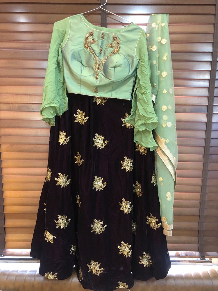 Crop Top Skirt With Dupatta