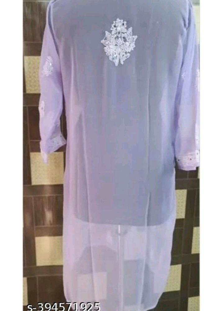 Purple Georgette Kurti Bilkul New One Time Wear