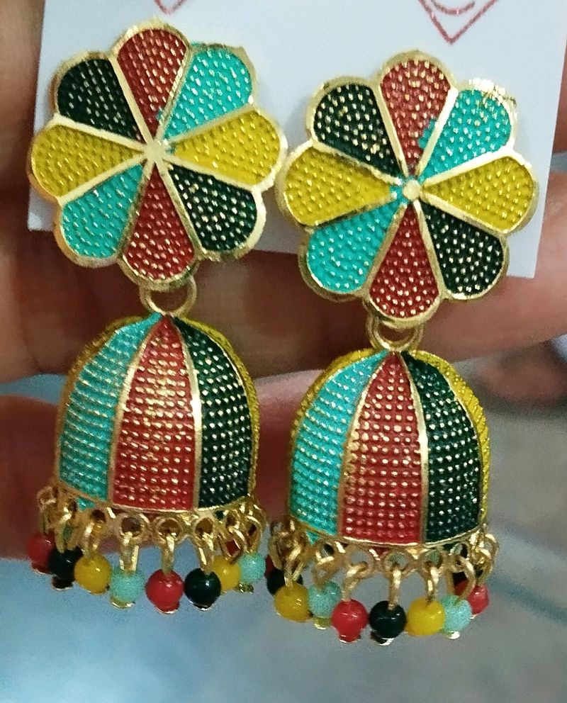 30/- Off On Delivery Charges Multi Colour Jhumka