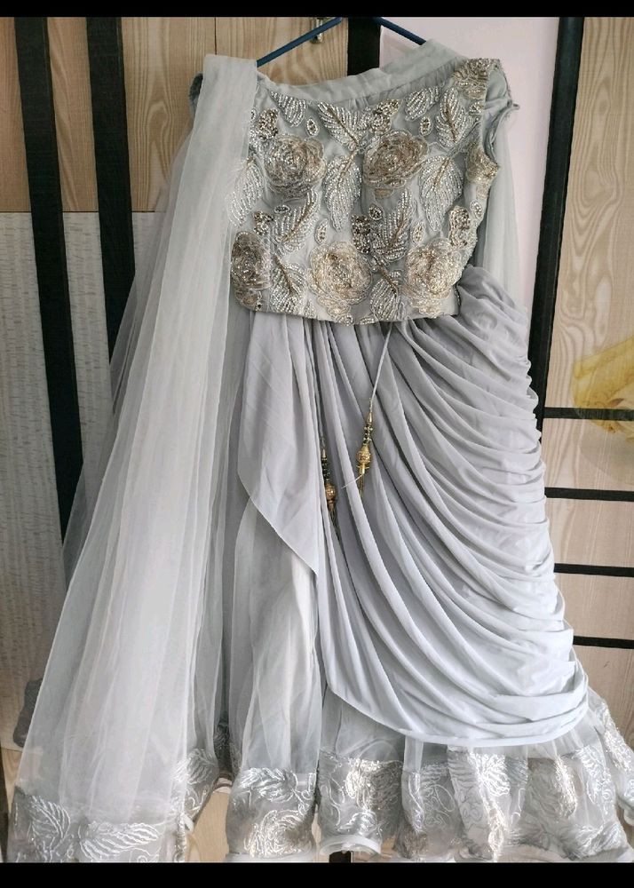 Beautiful Silver & Golden Reception Gown