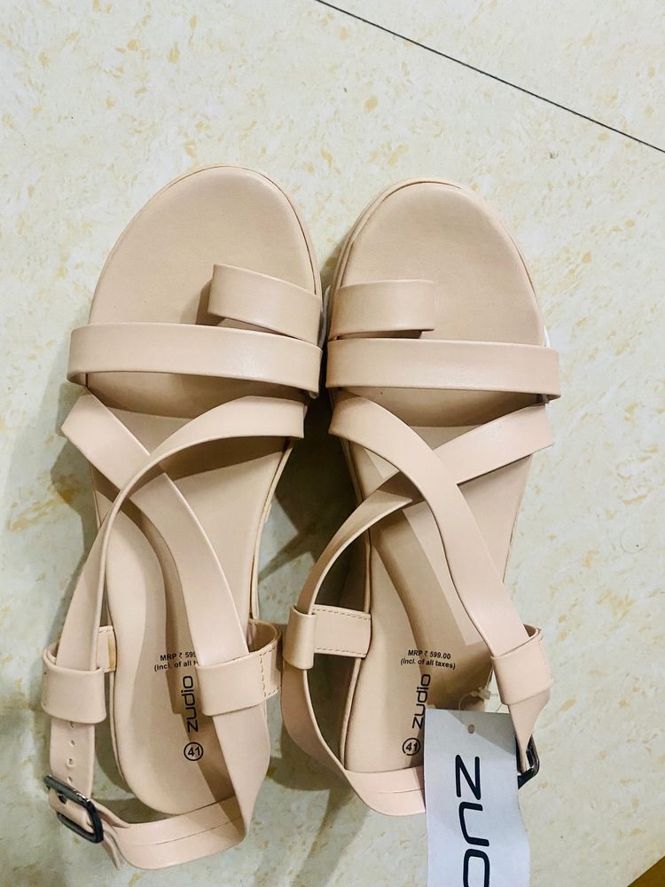 Heels & Wedges | New Zudio Nude Platform Heels Sandals | Freeup