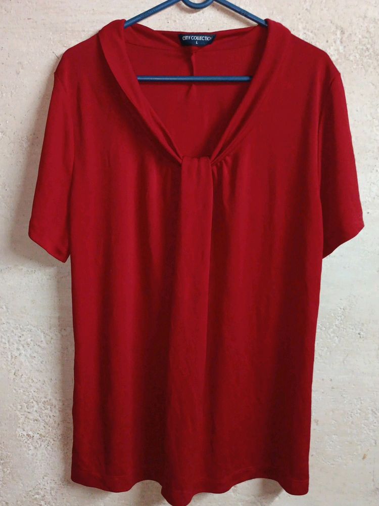 Women's Summer Fashion Top Half-sleeve Red ♥️