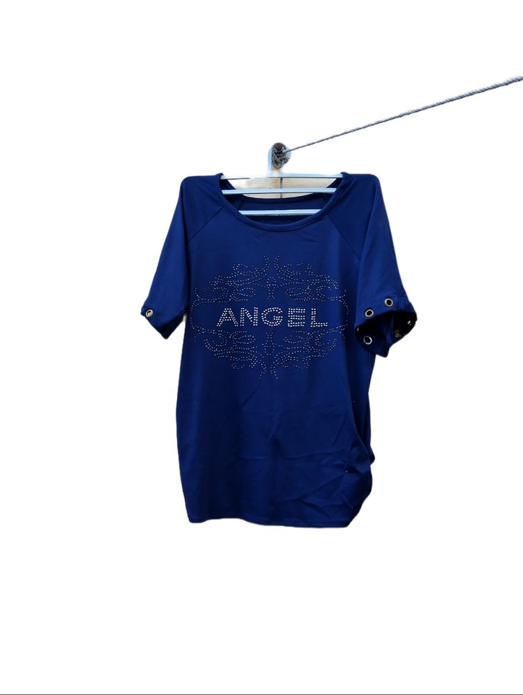 Angel Top Blue Bedazzled