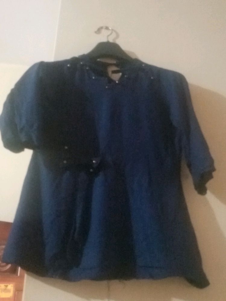 Navy Blue Frock Top