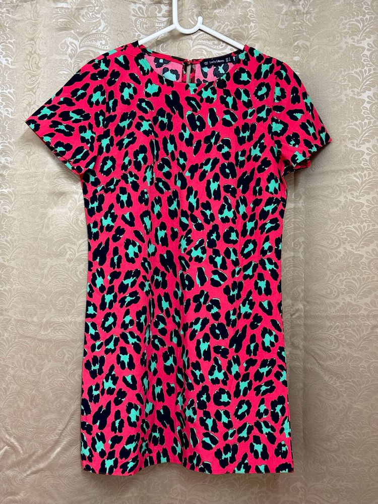 Red Leopard Print Dress Size S