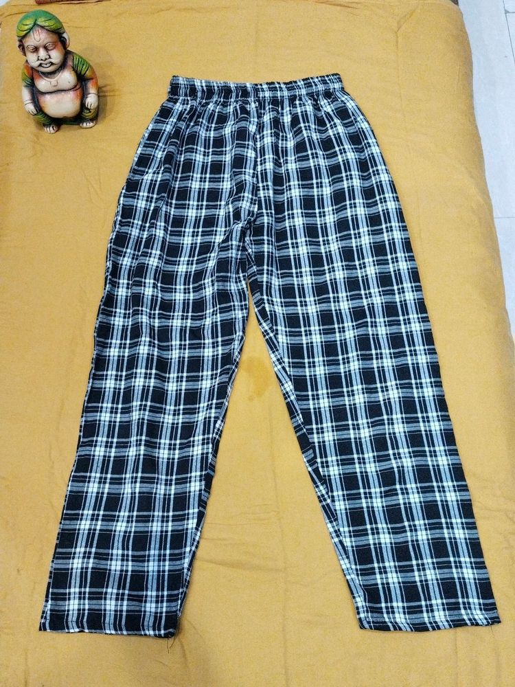 Black And White Check Trousers