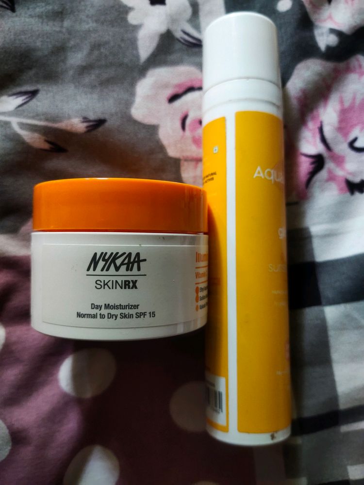 NYKAA CREAM AND AQUALOGICA SUNSCREEN