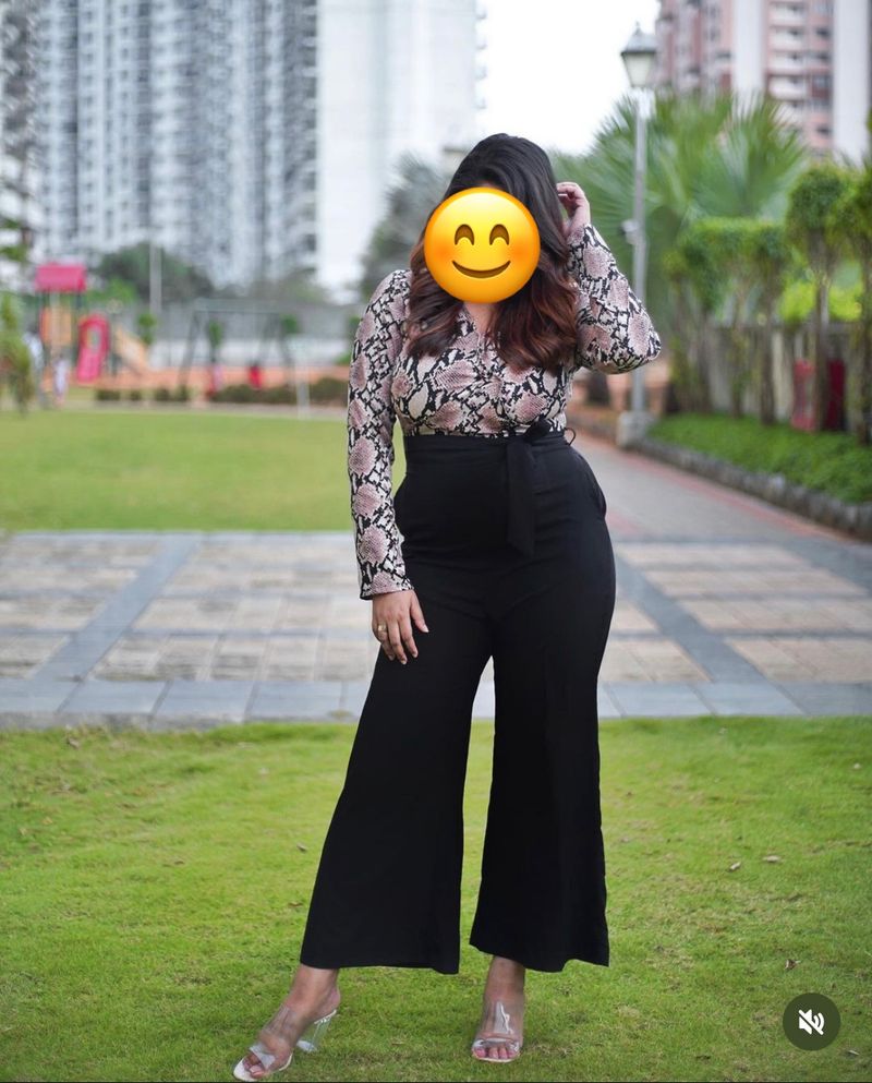 Kassually Animal Printed Black Jumpsuit