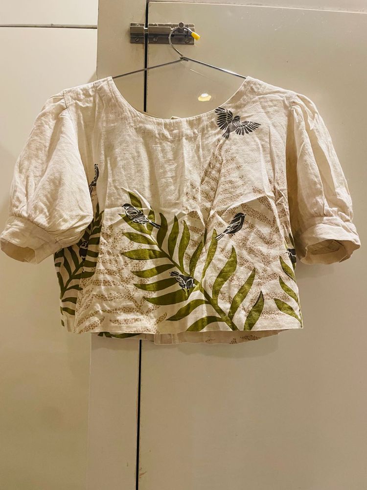 BEAUTIFUL LINEN CROP TOP