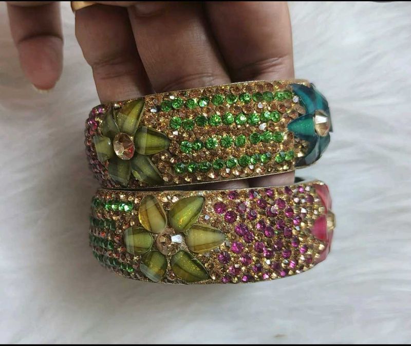 Brass Multicolour Kada Set