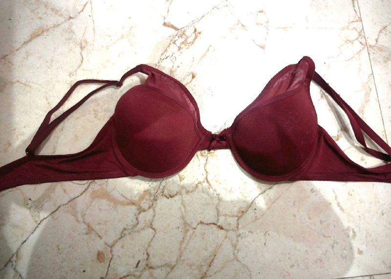 Maroon Sweetheart Bra Padded