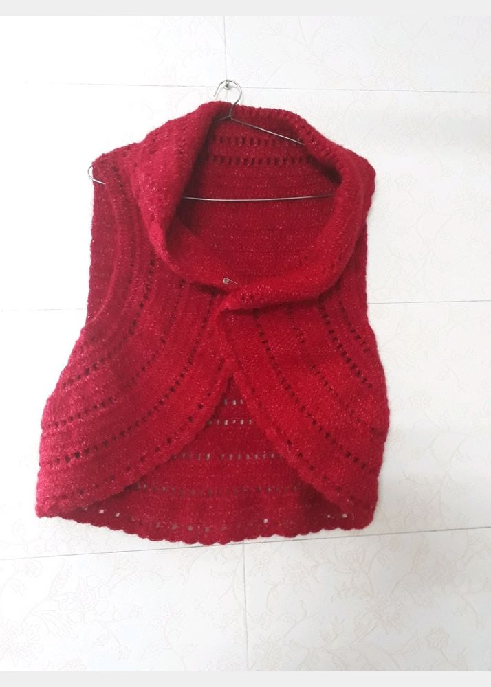 Red Crochet Shrug