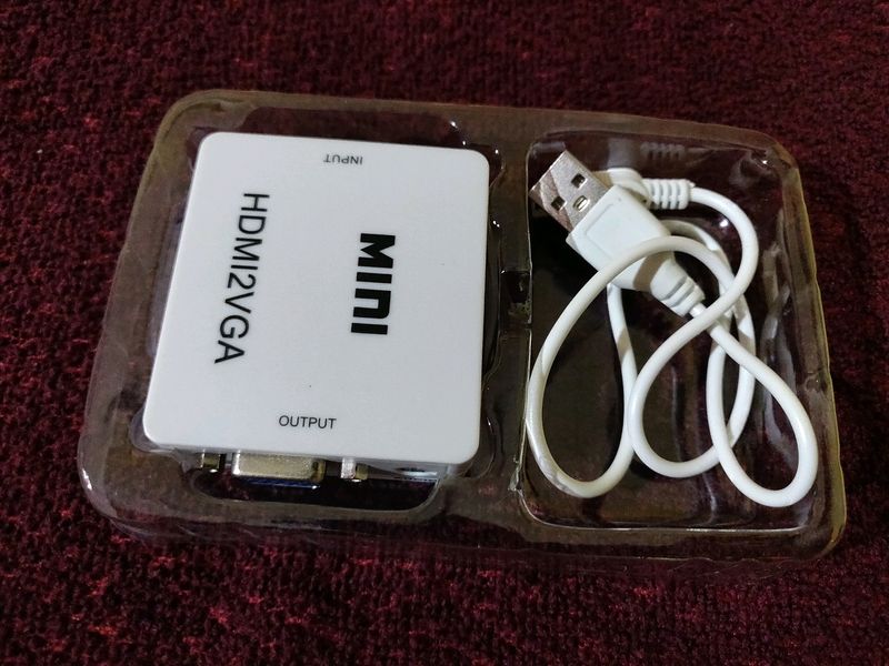 HDMI to VGA Cable Adapter White with 3.5 mm Audio