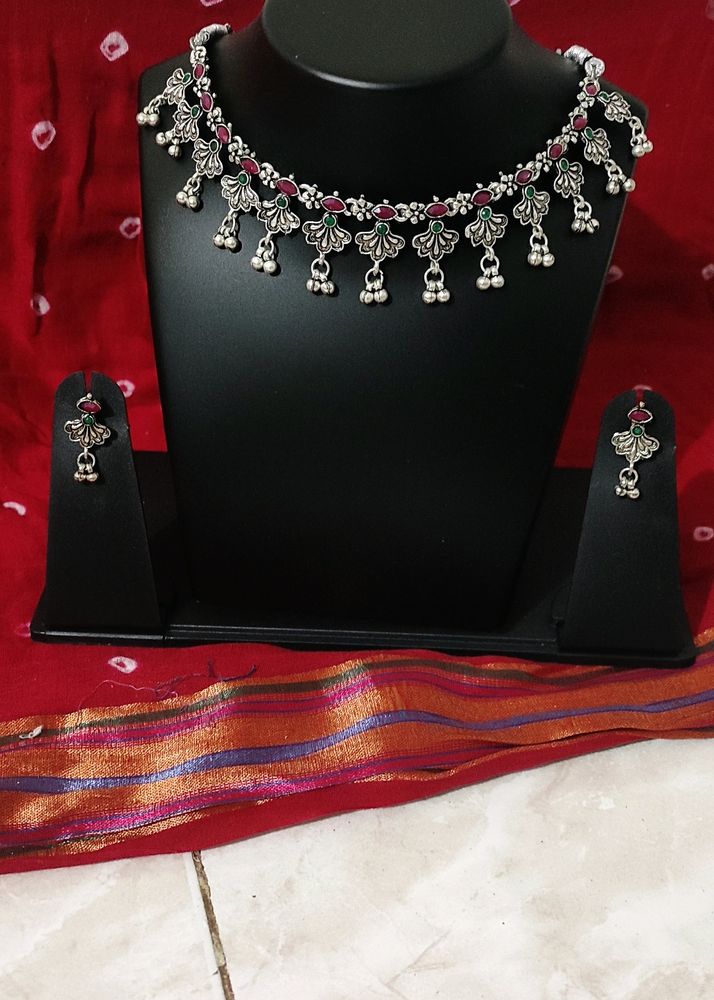 Oxidised Multicolor Necklace set