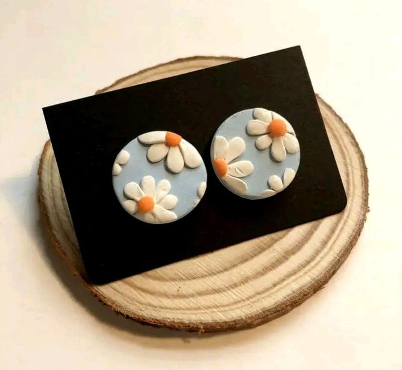 Clay Flower Earring No 11