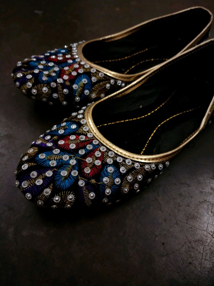 Beautiful Rajsthani Stoned Belle Shoes