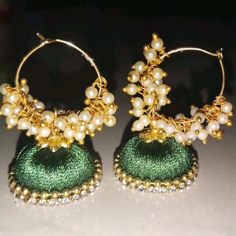 Hoop Earrings With Jhumka