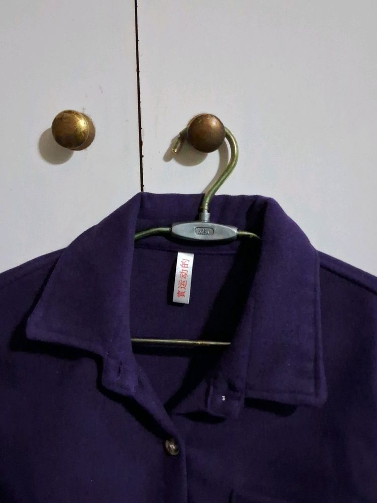 Purple Woolen Shacket