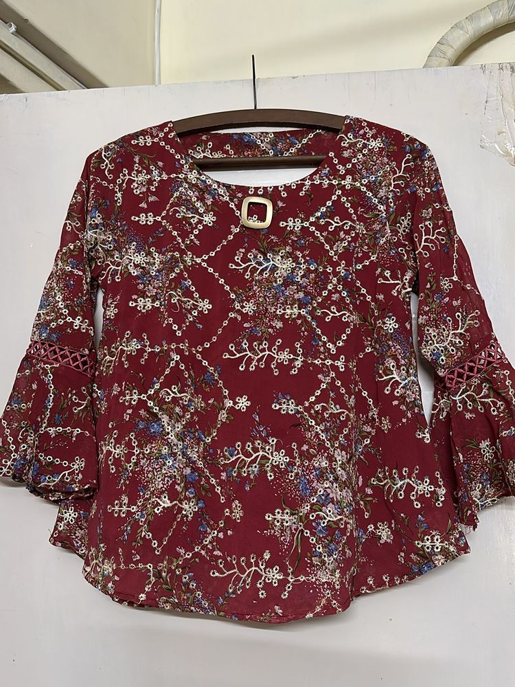 Chikankari Designed Top -L