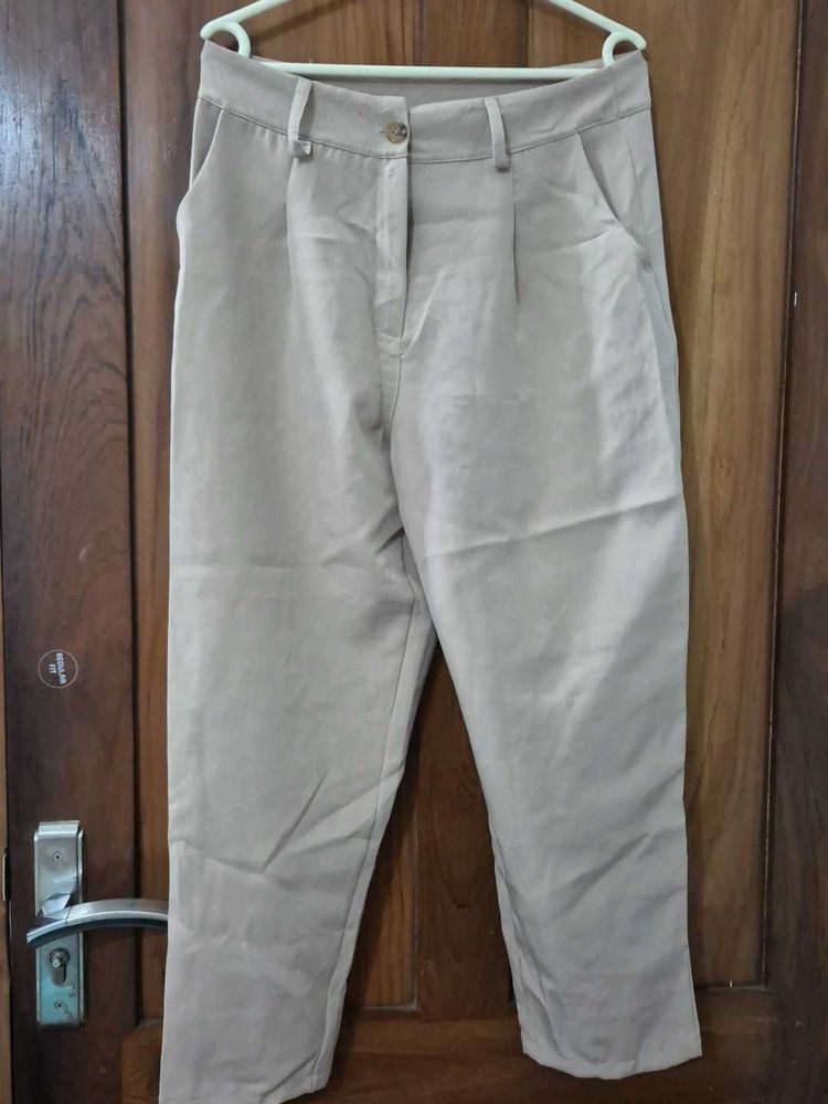 Beige Formal Trendy Pants