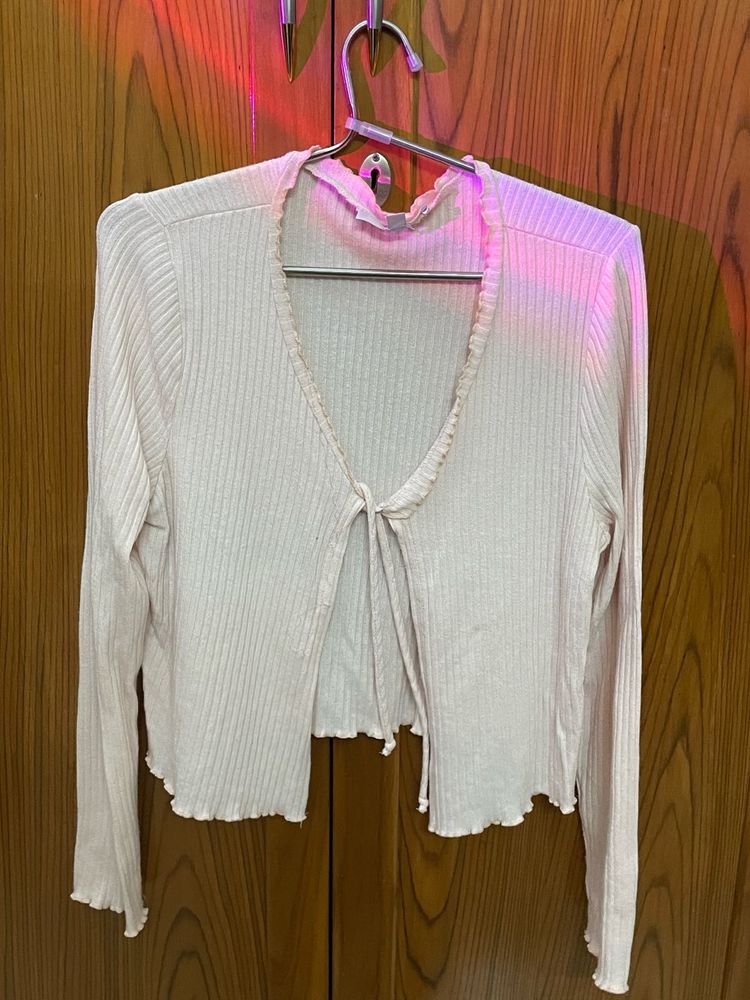 Cropped Tie Front Knot Top