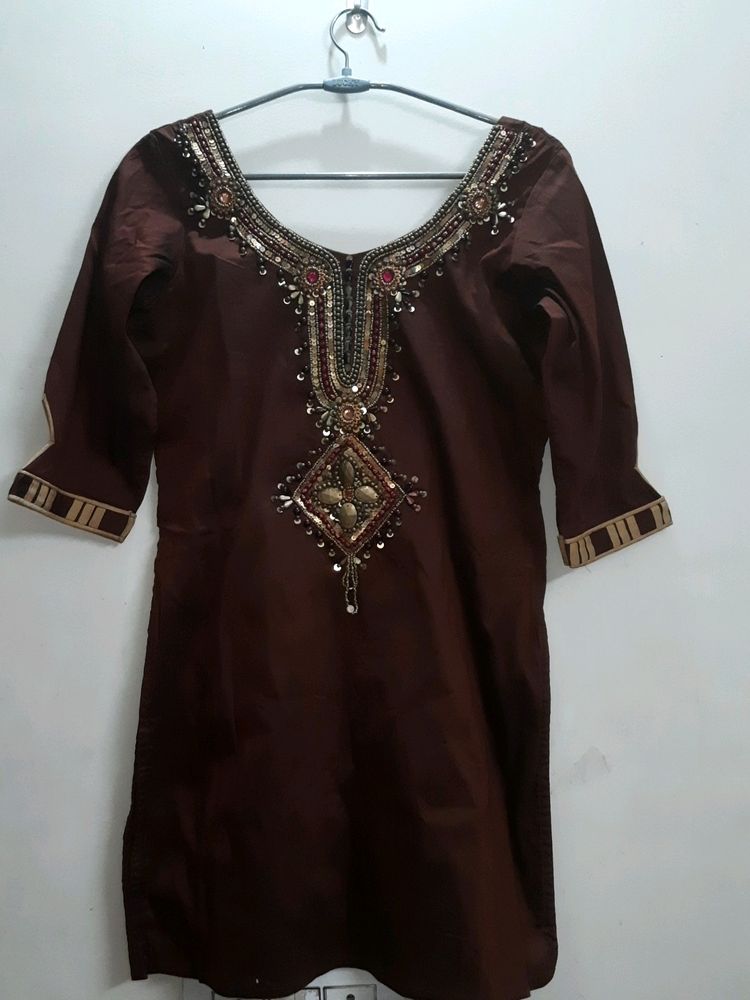 Embellished Brown Kurta🥀