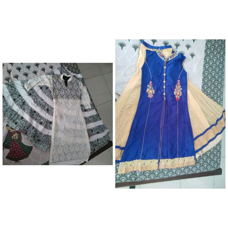 Buy one party wear kurta and skirt Get 1 Fre