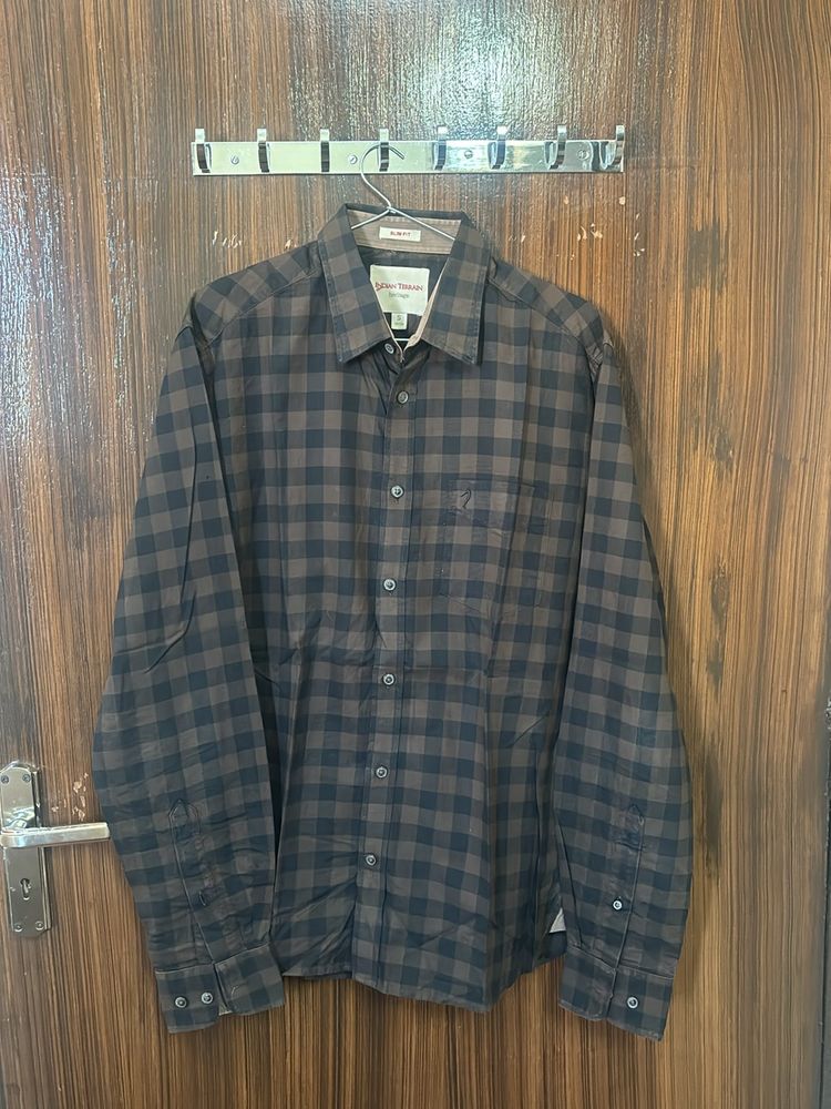 Branded Brown Check Shirt Indian Terrain