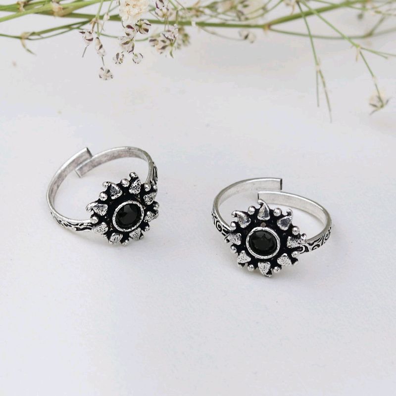 TEEJH ADJUSTABLE TOE RING | FLORAL DESIGN