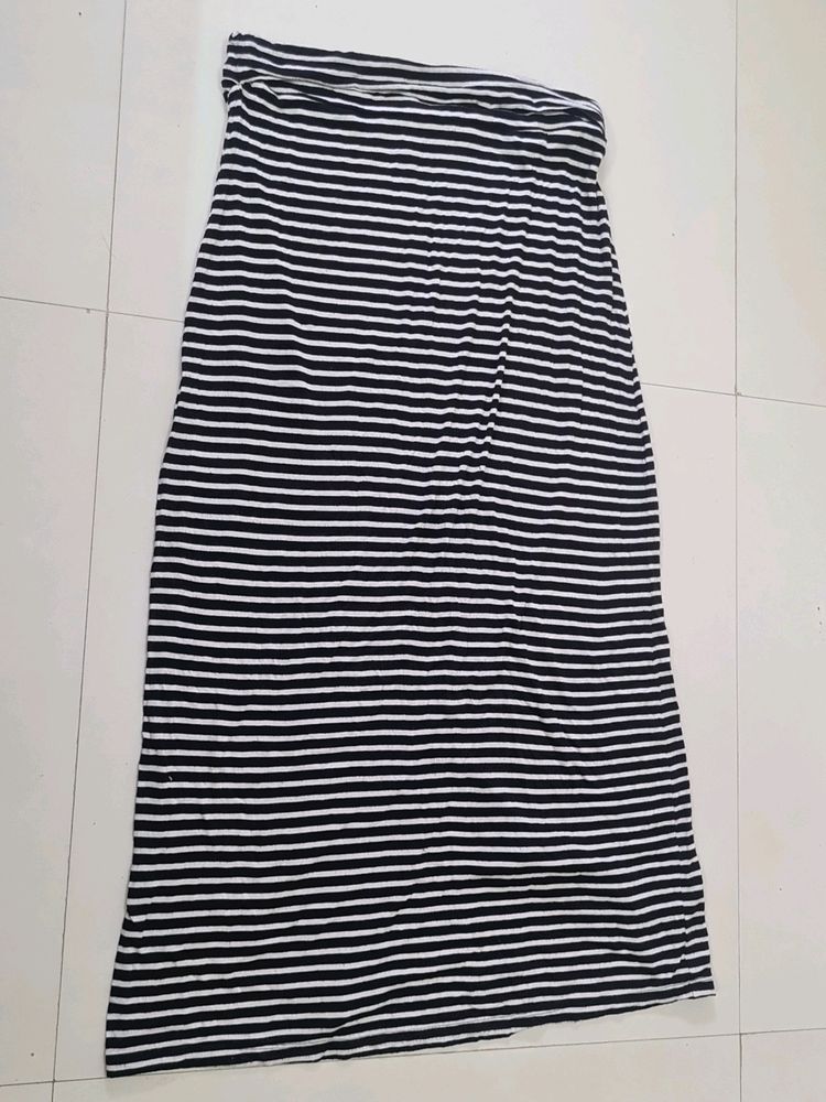 Full Length Black & White Skirt With