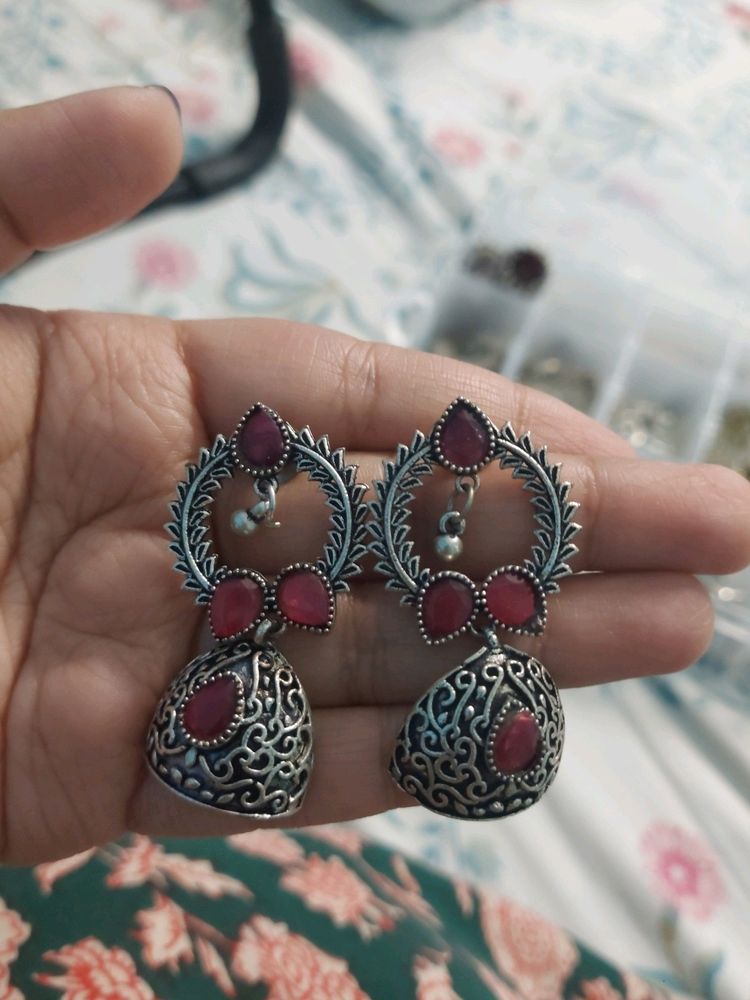 Jhumkas Oxidized Silver