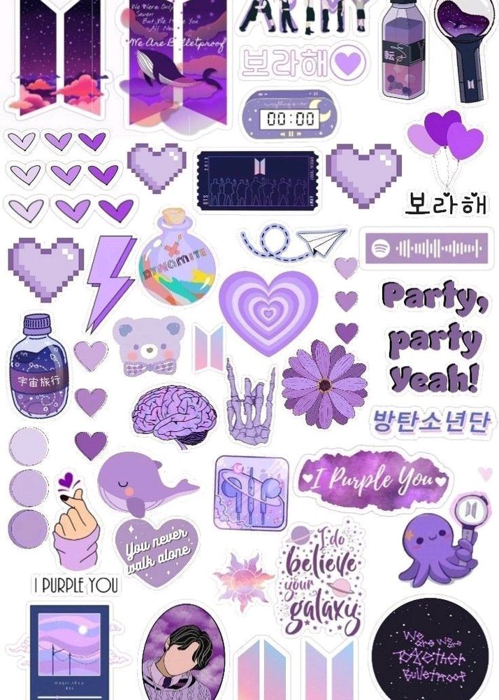 BTS Theme Stickers Sheets