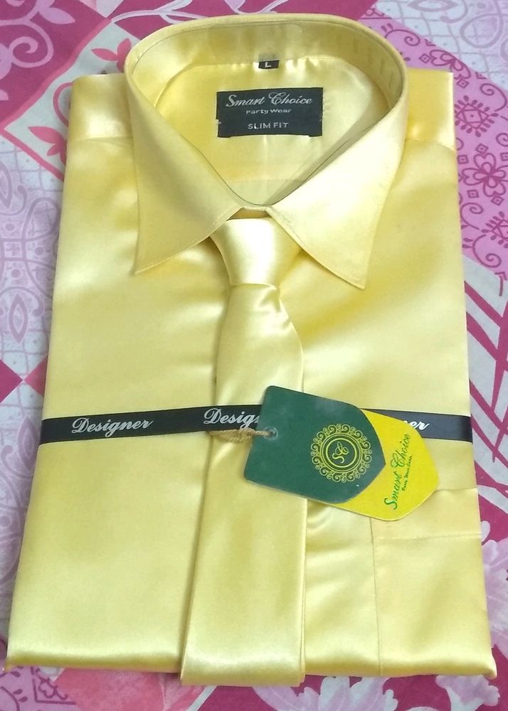 Yellow Party Wear Shirt Unpacked Brand New