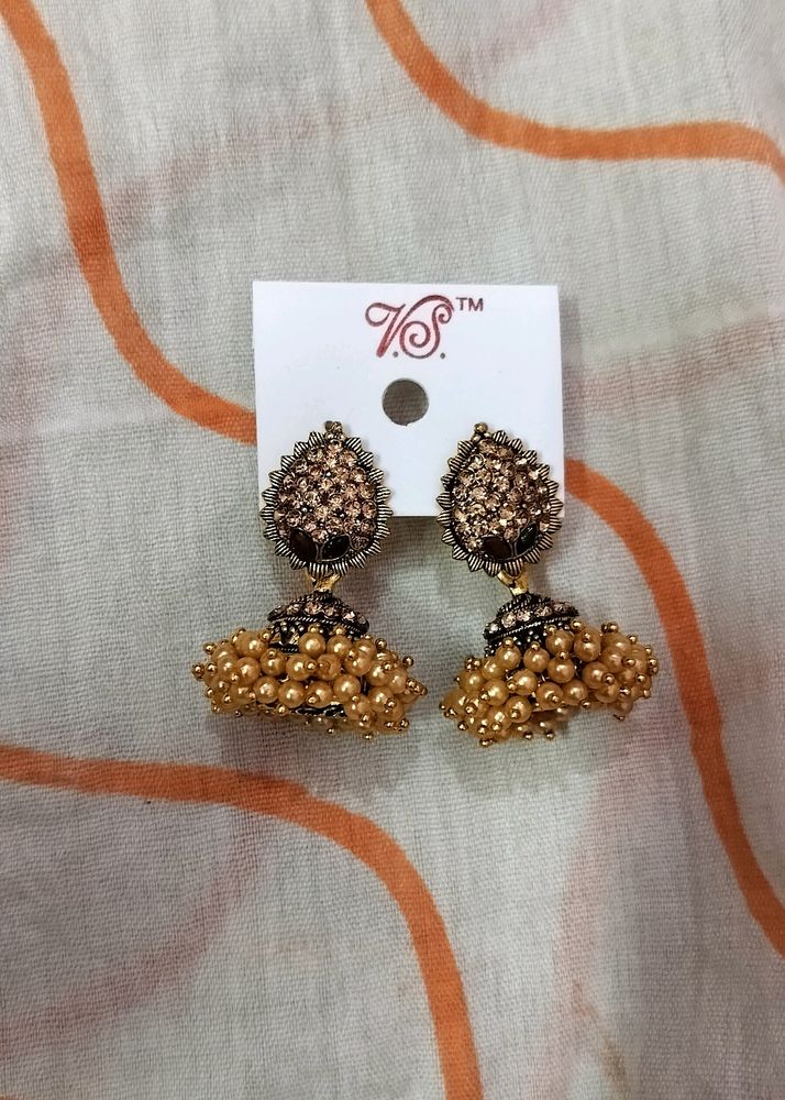 Antique Gold Traditional Jhumka