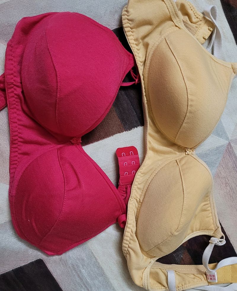 Combo of 2 light padded bras(pretty pink & skin)