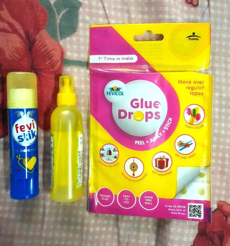 Combo Set Of 1Fevigum,1Fevistick&12 Pcs Glue Drops