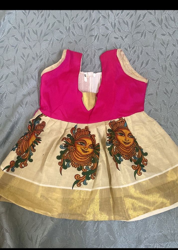 Beautiful Onam Spcl Frock For Kids