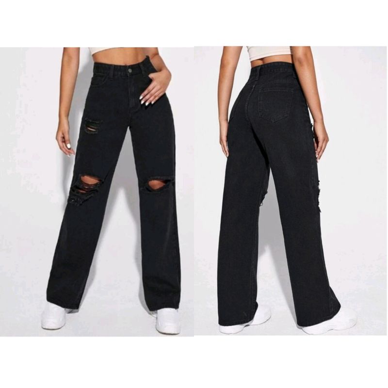 Black Wide Leg Jeans (Women)