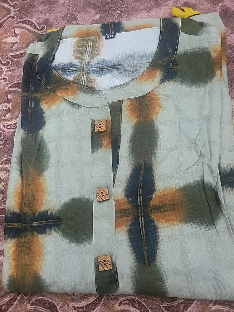 Kurti With Palazzo Pant XXL ( Multi)