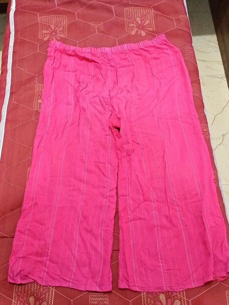 Pink Color Cotton Palazo